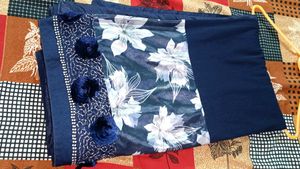 Floral Navy Blue Saree