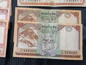 10 Notes - Nepal Used Currency.