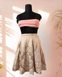 Beige A Line textured Skirt