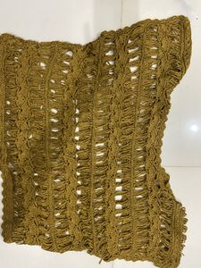 knitted olive green top