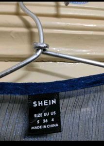Blue Shein Wrap Top