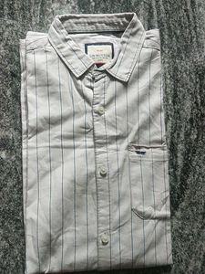 Regular Shirt With Striped Long Sleeve ButtonDown