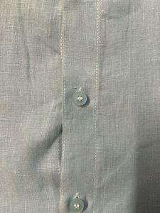 Sea Green  Linen Button-Down Shirt