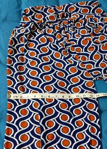 L Navy Blue Palazzo With Brick Red Dots