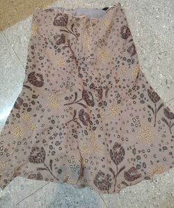 Y2k asymmetrical floral and leopard print skirt