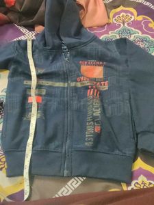 Kids Blue Graphic Print Hoodie