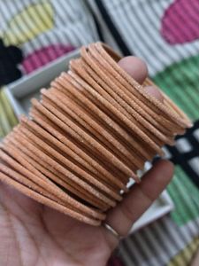 Peach Colour Metal Bangles
