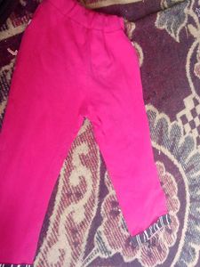 Pink Capri Pants with Striped Trim