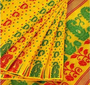 Yellow Printed Saree