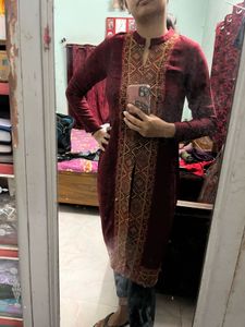 Winter Kurta And Woolen Leggings