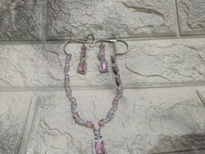 Silver-Plated &amp; AD Studded Jewellery Set