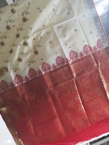 New White Bengali Saree