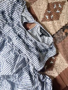 Striped Embroidered Top
