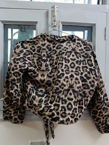 Leopard Print Tie-Front Top
