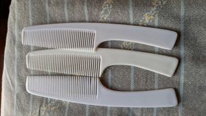 Set of 3 White Hair Combs