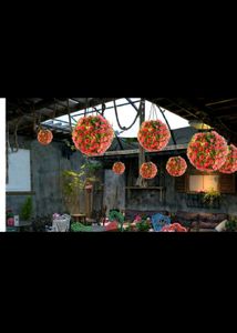 LuxuriousYellow &amp; White Floral Light Lamp Ball