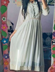 Elegant White Ethnic Gown