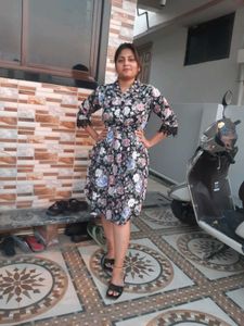 Black Fit And Flare Dress For Women