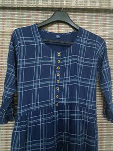 Blue Checked Kurta