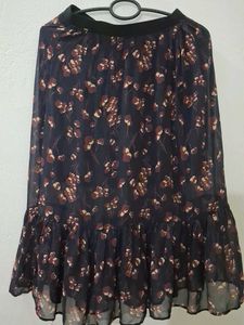 Floral Ruffle Maxi Skirt