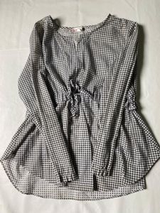 DARPHIN Gingham Tie-Front Top