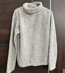 Cozy Grey Fleece Pullover