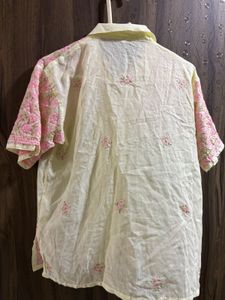 Floral Embroidered Button-Up Shirt