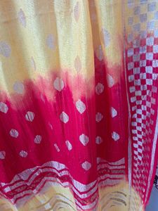 36) Red &amp; Yellow Bandhani Dupatta