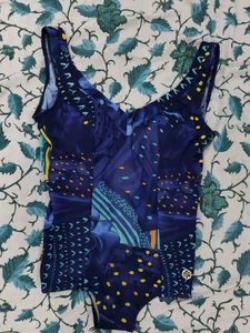 Stylish Blue Printed Swimsuit