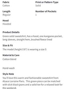 Dark Green Hooded Sweatshirt