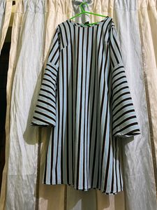 Striped Bell Sleeve Tunic Dress