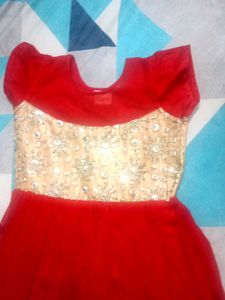 Red & Gold Girls Dress