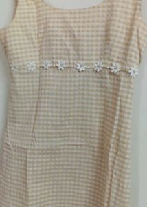 Cute Gingham Dress with Flowers