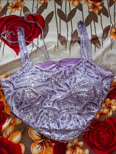 Embroidered Shoulder Straps Crop Top With Palazzo