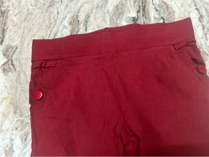 Maroon Stretch Pants | Jegging