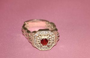 Red Stone Silver Ring