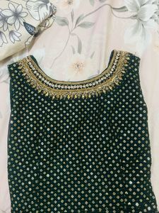 Green Embroidered Sharara set