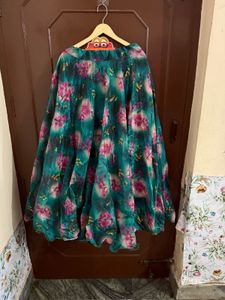 Bottle Green Indo Western Lehanga