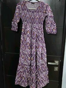 Boho Chic Purple Print Maxi Dress