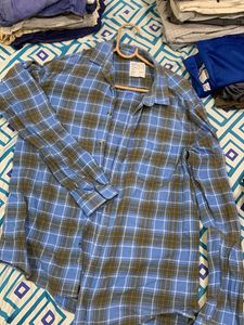 Blue Plaid Flannel Shirt