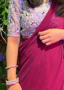 Elegant Pre Stitched Maroon Cocktail Saree