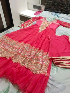 Pink Embroidered Anarkali Suit
