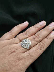 Sparkling Silver Statement Ring