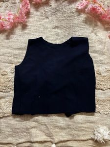 Navy Sleeveless Blouse