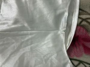 White Satin Mini Dress free size