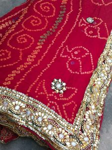 😍Ojariya Work Bandhej Saree❤️