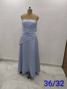 Elegant Blue Satin Gown