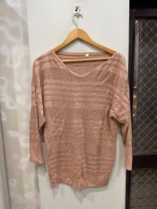 Blush Striped V-Neck Top