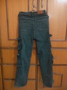 Vintage Wash Cargo Jeans