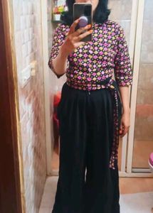 Patterned Top Jumpsuit